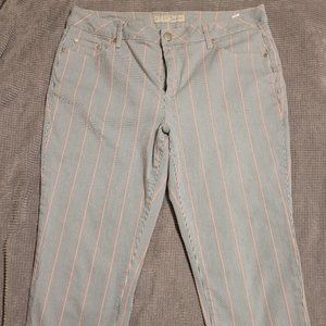 1946 Denim Pink/Blue/White Striped Capri